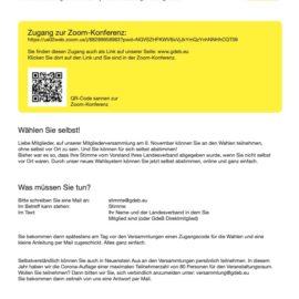 Mitgliederversammlung 2020/21 – Zugang zur Zoom-Konferenz